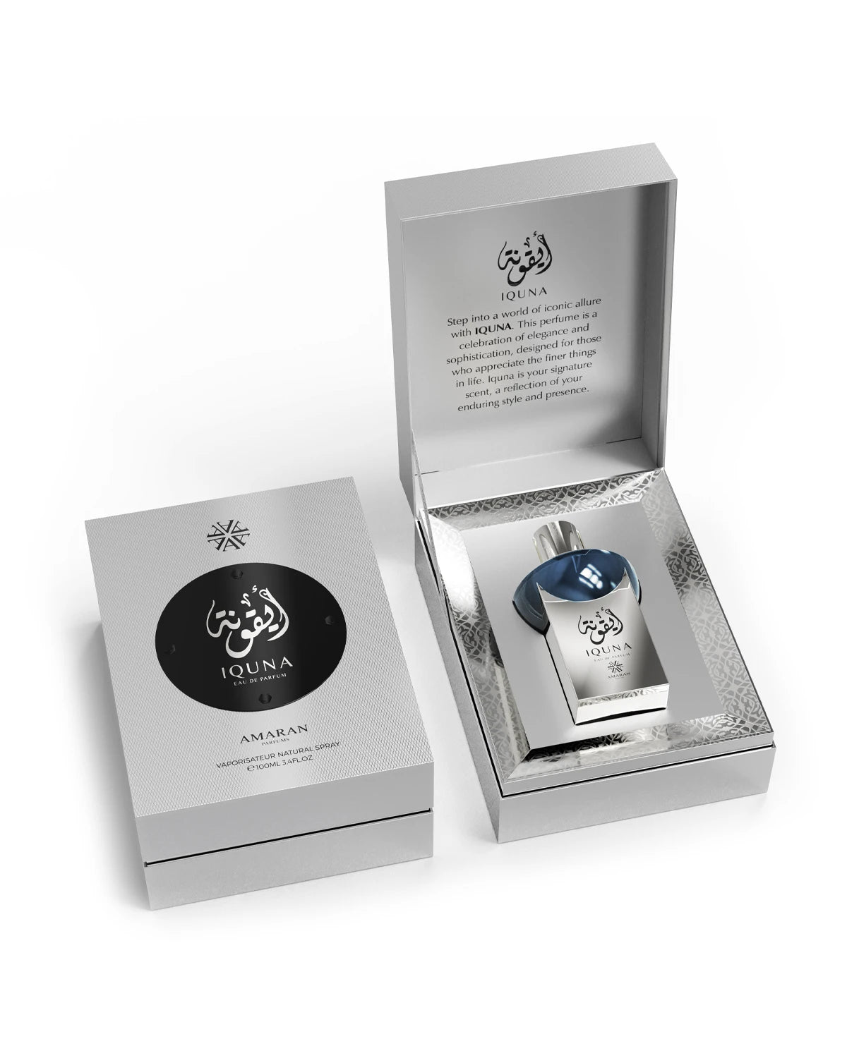Amaran Iquna Eau de Parfum is a long-lasting perfume for men. A pour homme EDP made in Dubai, UAE