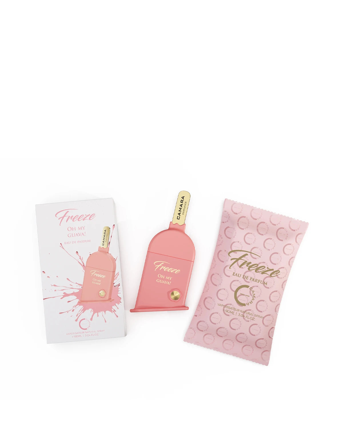 Camara Freeze Oh My Guava Eau de Parfum for women and men. A unisex perfume made in Dubai, UAE