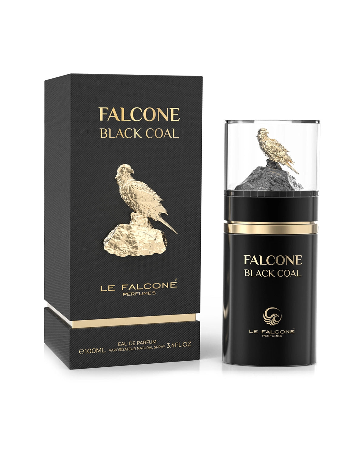 Le Falconé Falcone Black Coal Eau de Parfum for woman and men. A unisex perfume made in Dubai, UAE