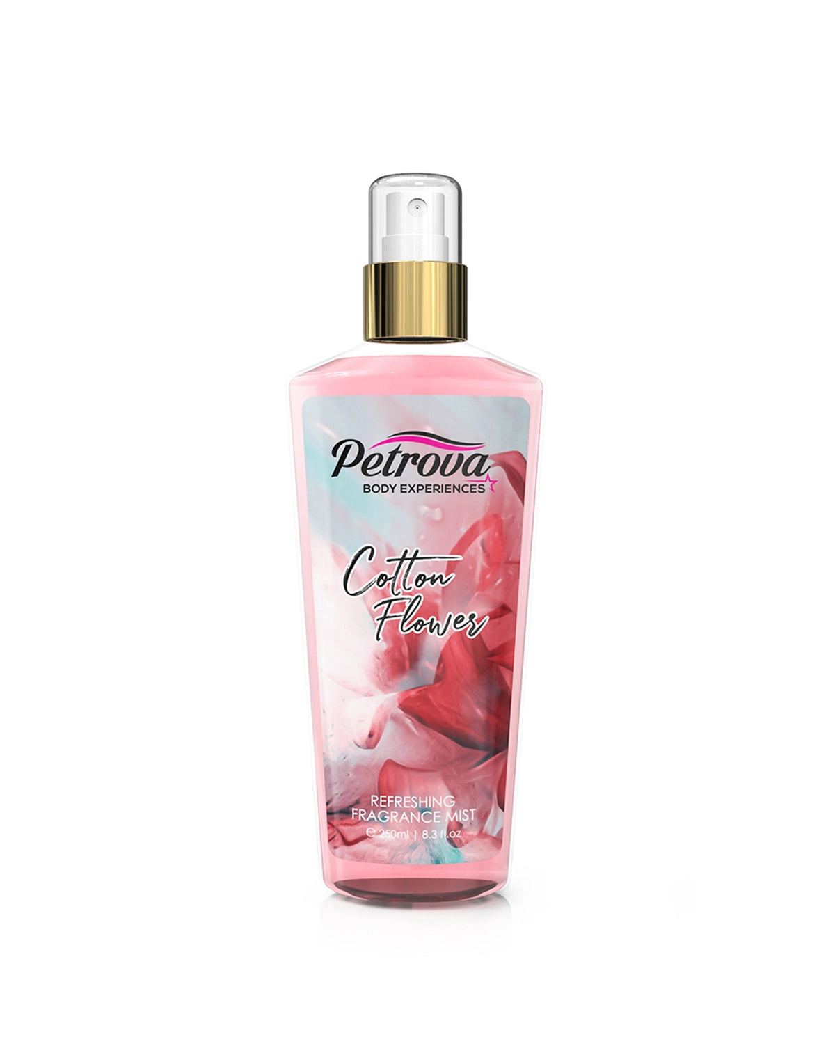 Petrova Cotton Flowers Body Mist for women and men. A long-lasting floral body mist spray, designed to capture the blend of freshness. Body mist victoria secret. Body mist uae. Best body mist. Body mist perfume. Body mist for men. Made in Dubai, UAE.