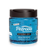 Petrova Strong Hold Hair Styling Gel for men and woman. Infused with natural extracts and is made with a paraben free formula. Strong hold hair styling gel for shiny look. For people with dull and dry hair. For hair with split ends. Best hair styling gel. Hair gel Vatika. Made in Dubai, UAE.