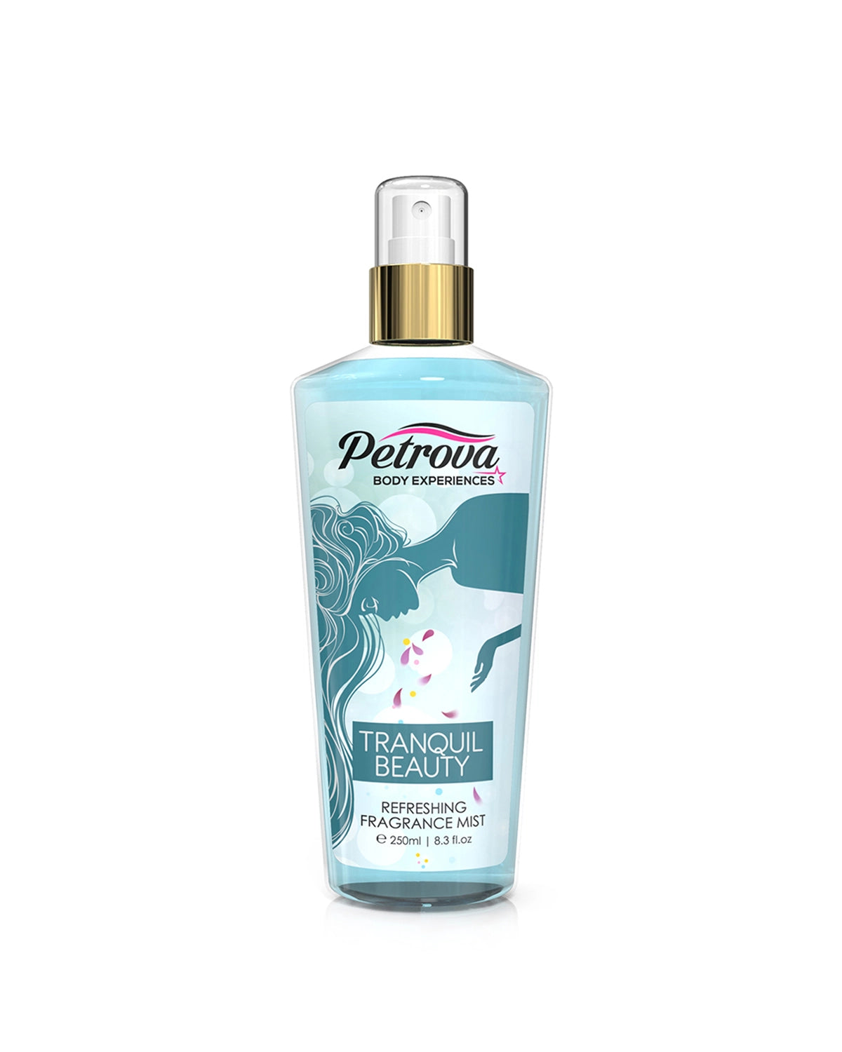 Petrova Tranquil Beauty Body mist for women and men. A long-lasting lightly scented body mist that leaves you feeling reenergized all day long. Body mist victoria secret. Body mist uae. Best body mist. Body mist perfume. Body mist for men. Made in Dubai, UAE.