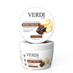 Verdi Nourishing Cocoa Butter Body Cream for women and men. Infused with cocoa butter and natural extracts. Locks in moisture and keeps the skin supple. For all skin types, especially for people with dry skin and sensitive skin. Made in Dubai, UAE.
