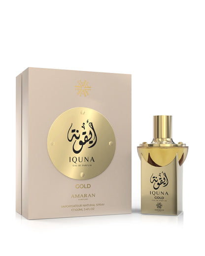 Amaran Iquna Gold Eau de Parfum is a long-lasting perfume for women. A pour femme EDP made in Dubai, UAE