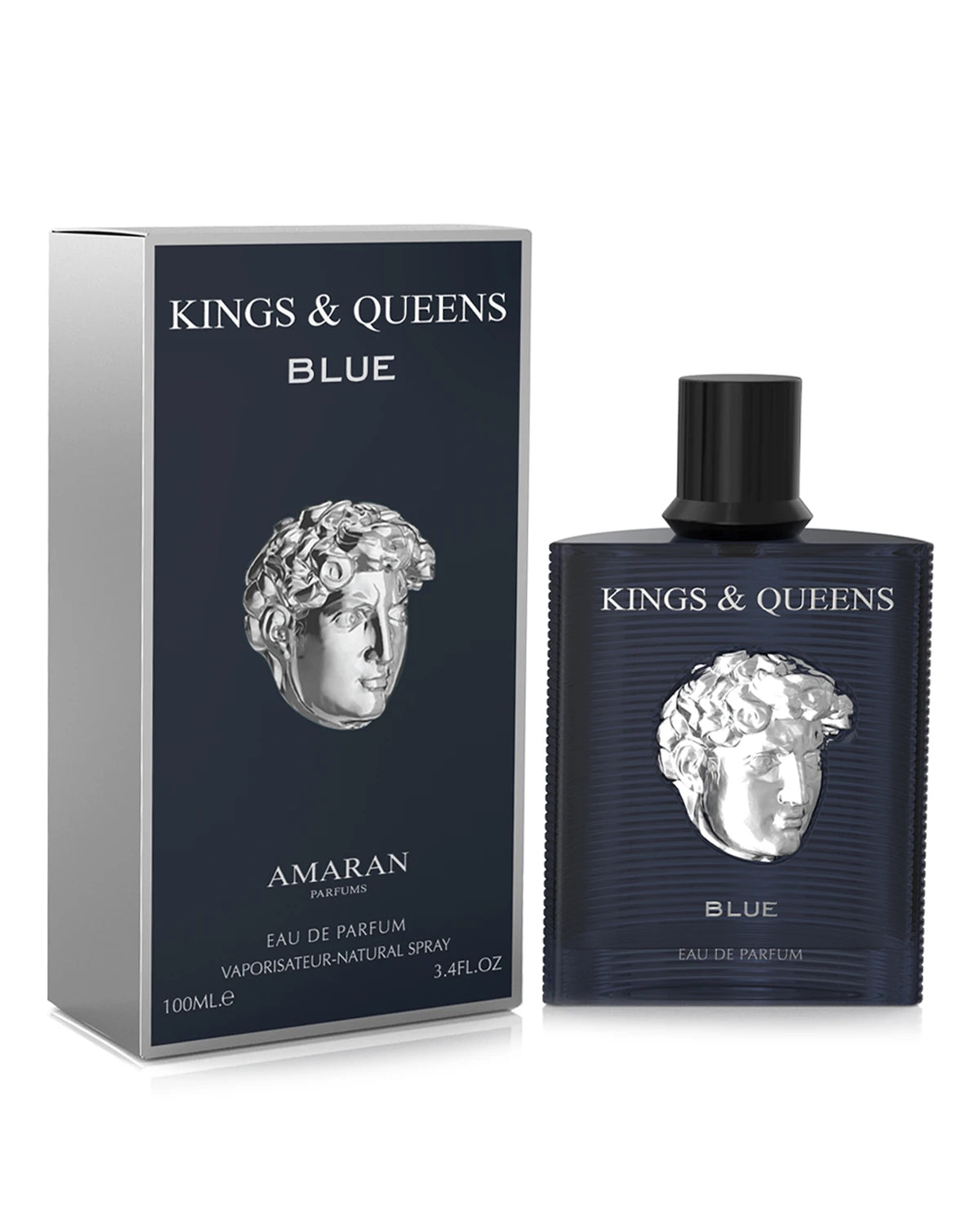 Amaran Kings & Queens Blue Eau de Parfum is a long lasting perfume for men. A pour homme EDP made in Dubai, UAE