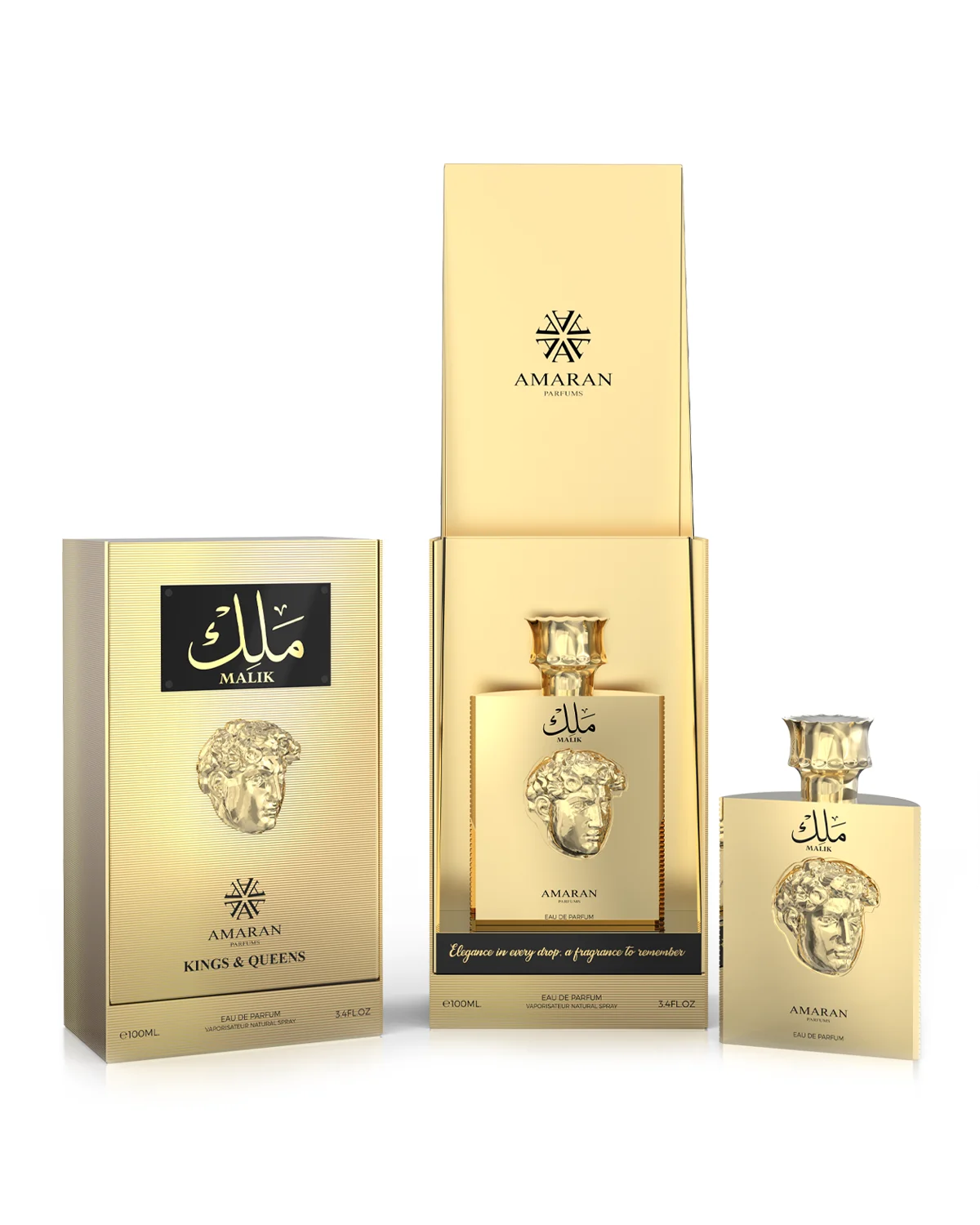 Amaran Kings & Queens Malik Eau de Parfum is a long-lasting perfume for men. A pour homme EDP made in Dubai, UAE