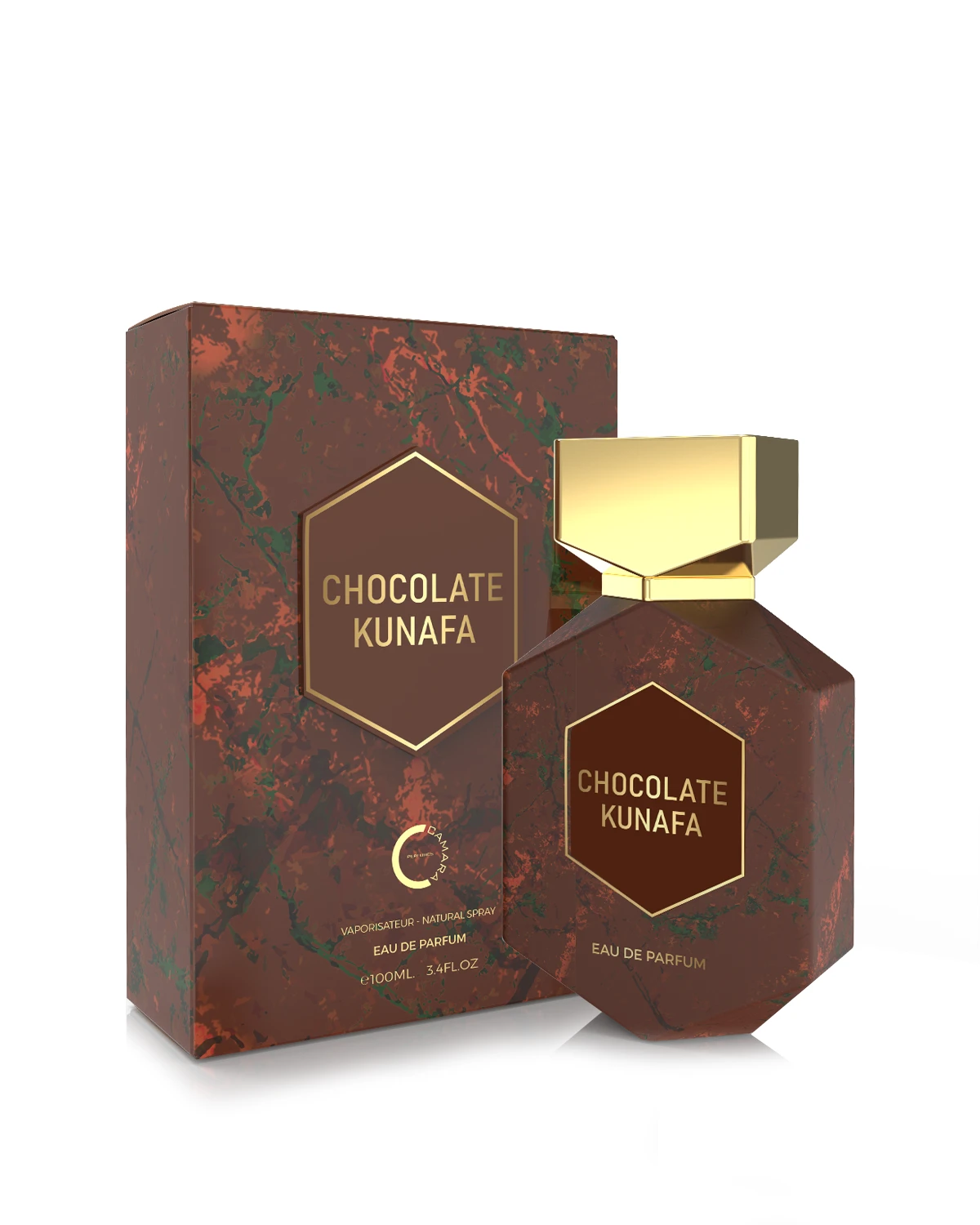 Camara Chocolate Kunafa Eau de Parfum for woman and men. A unisex perfume made in Dubai, UAE