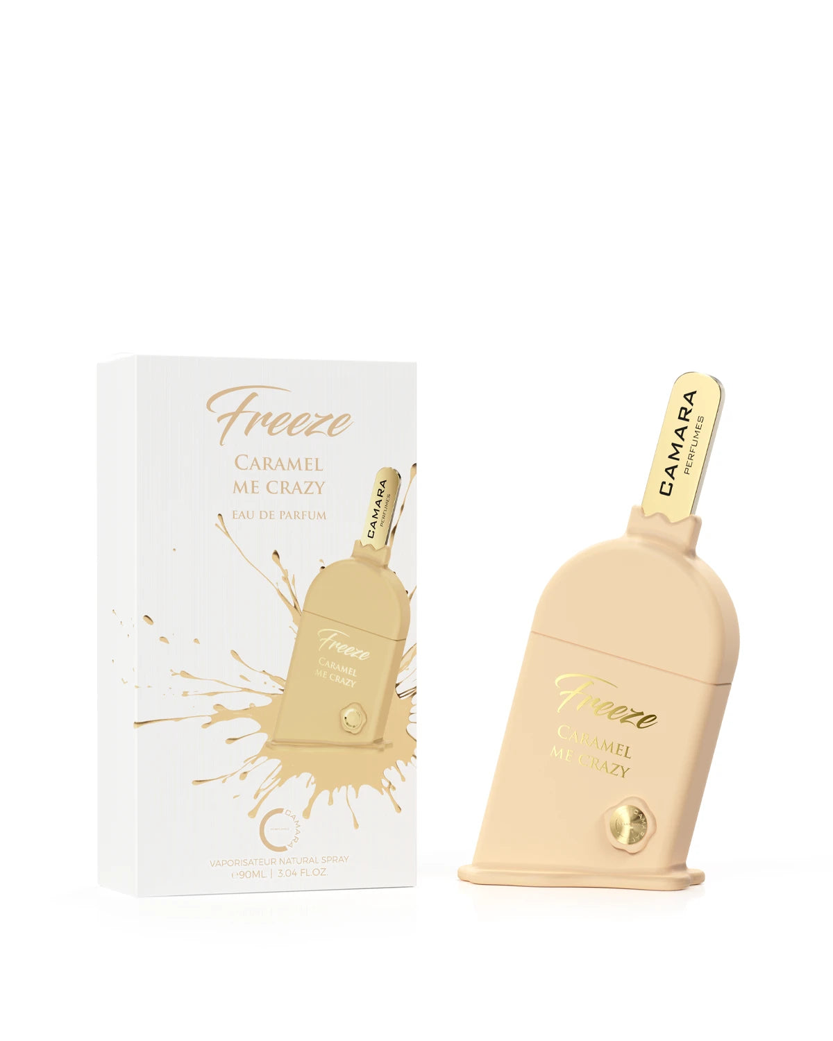 Camara Freeze Caramel Me Crazy Eau de Parfum for women and men. A unisex perfume made in Dubai, UAE