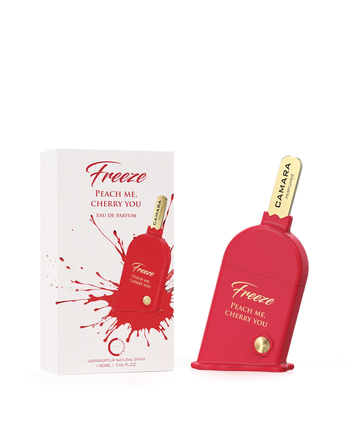Camara Freeze Peach Me Cherry You Eau de Parfum for women and men. A unisex perfume made in Dubai, UAE