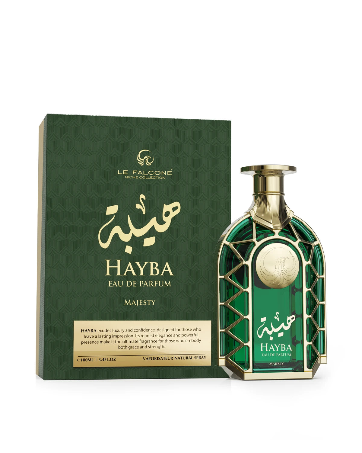 Le Falcone Niche Hayba Majesty Eau de Parfum is a long-lasting perfume for men. A pour homme EDP made in Dubai, UAE