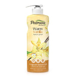 Petrova Warm Vanilla Shower Gel for men and women. Luxury shower gel with natural extracts. Vanilla infused formula and long-lasting fragrance. It keeps the skin hydrated and gives a natural glow. For people with dry, and sensitive skin. Shower Gel UAE. Cosmo shower gel. Made in Dubai, UAE.