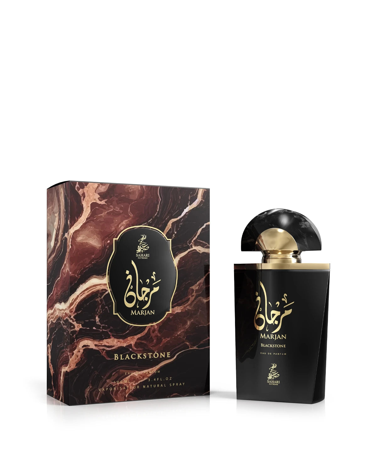 Sahari Marjan Blackstone Eau de Parfum is a long-lasting perfume for men. A pour homme EDP made in Dubai, UAE